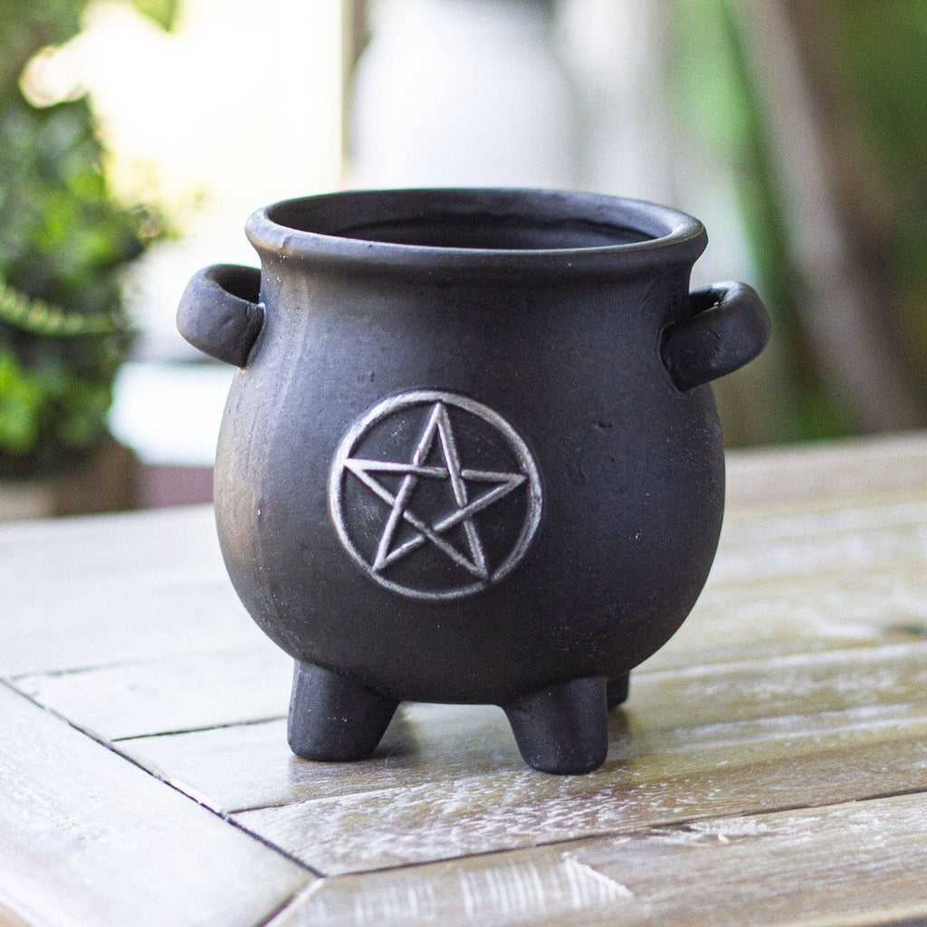 Cauldron Pentagram Planter Pot