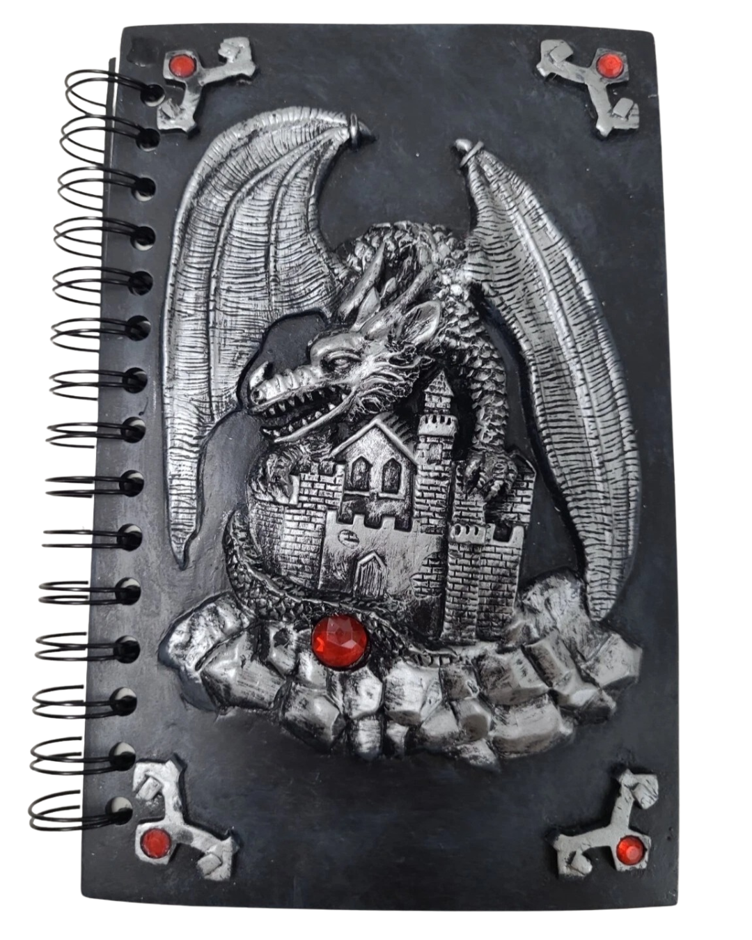 Resin Journal Dragon & Castle Red Gem
