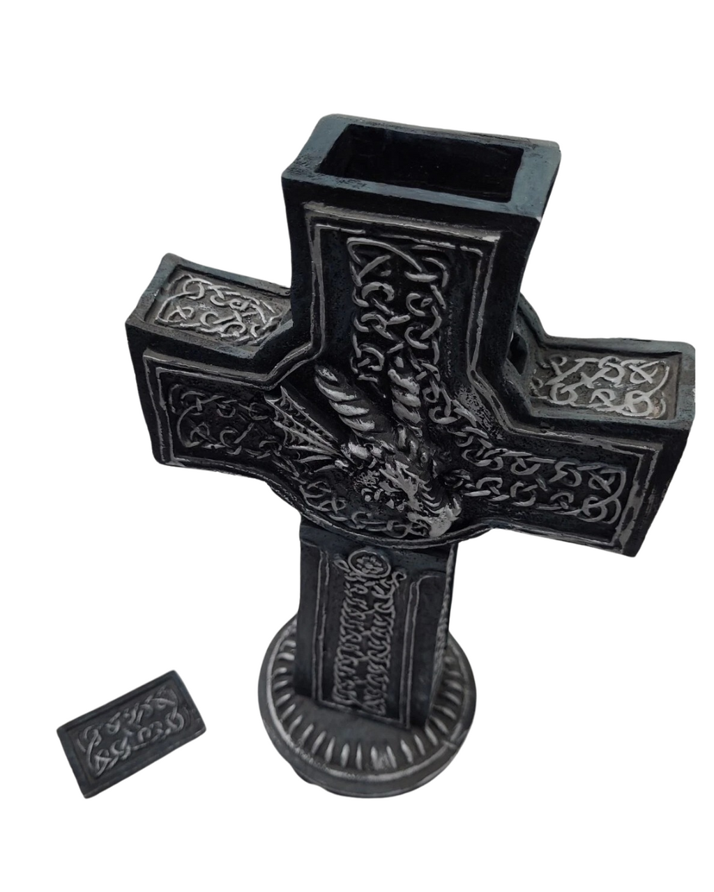Incense Tower Burner Celtic Cross & Dragon