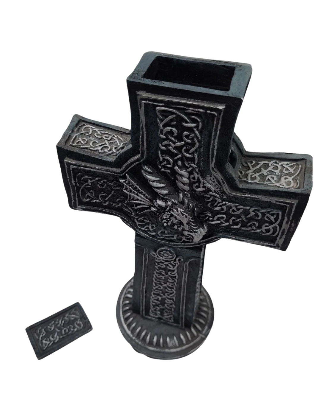 Incense Tower Burner Celtic Cross & Dragon