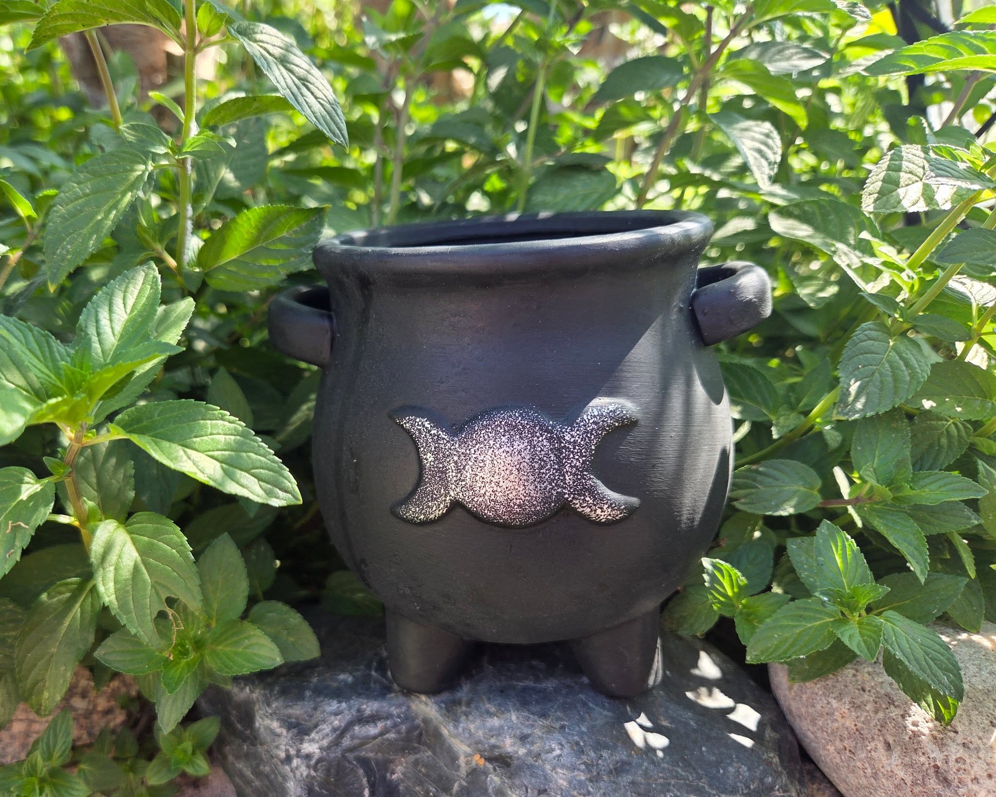 TRIPLE MOON CAULDRON PLANTER POT