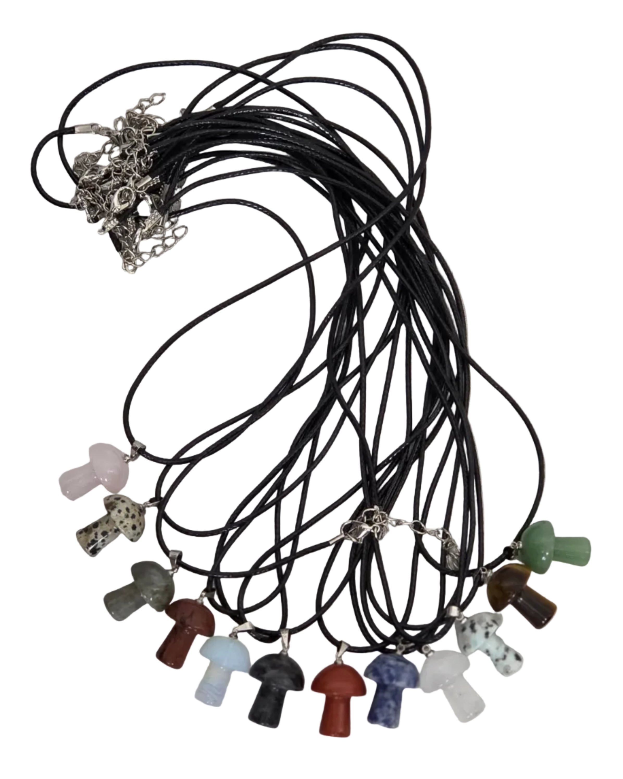 Stone mushroom necklace