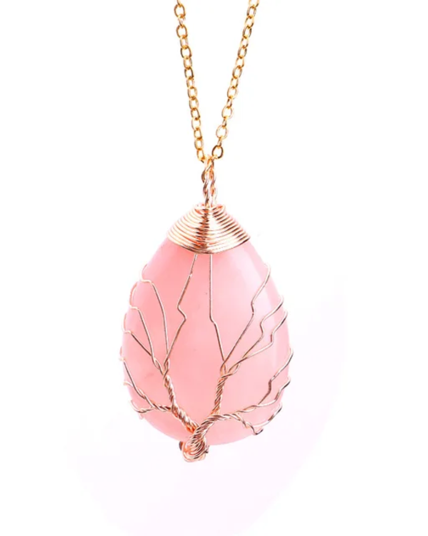 Tree of life gem necklace