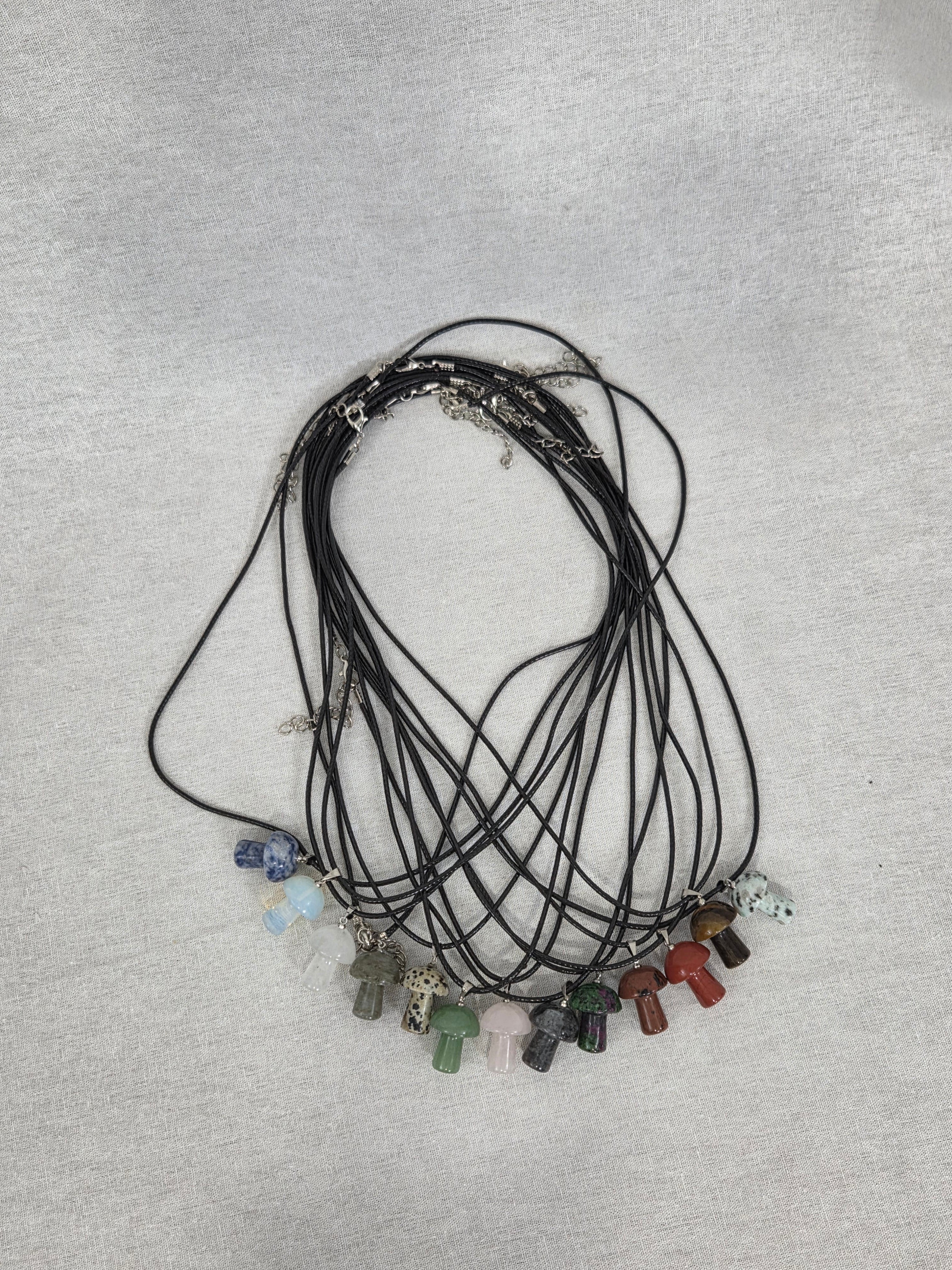 Stone mushroom necklace