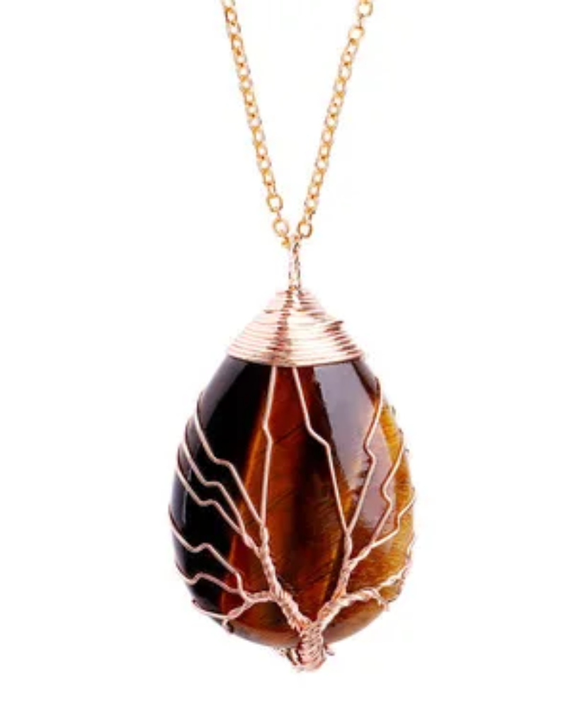 Tree of life gem necklace
