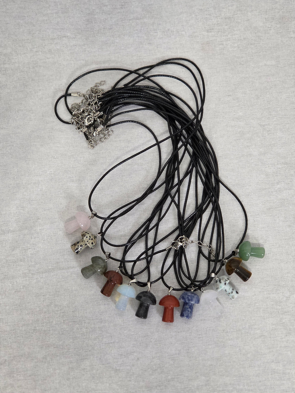 Stone mushroom necklace